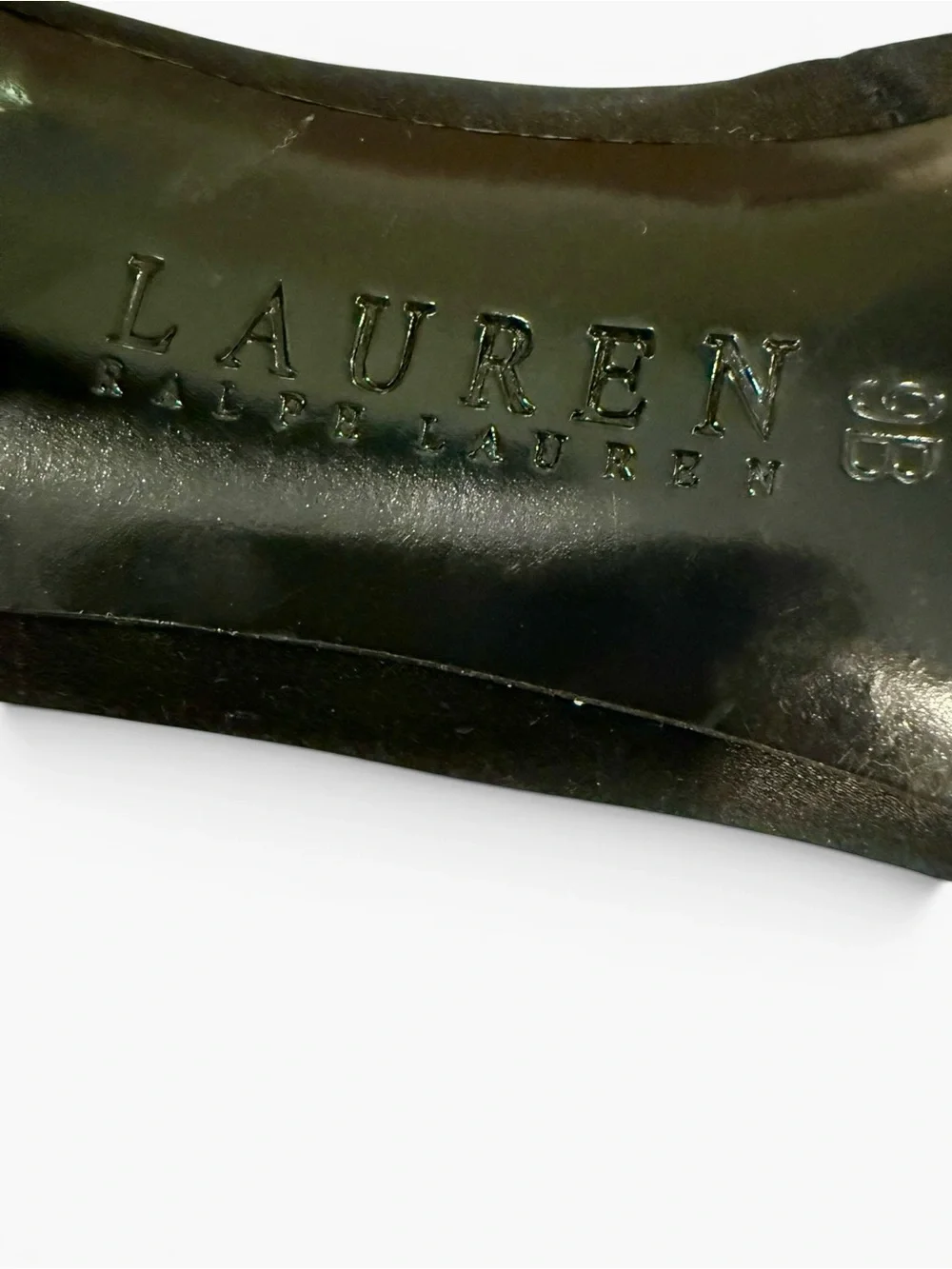 Lauren Ralph Lauren Black Satin Gold Trim Alani Pump 9B